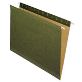 Reinforced Hanging File Folders, Letter Size, Straight Tabs, Standard Green, 25/Box