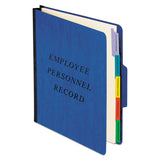 Vertical-Style Personnel Folders, 2" Expansion, 5 Dividers, 2 Fasteners, Letter Size, Blue Exterior