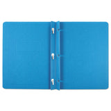 Title Panel and Border Front Report Cover, 3-Prong Fastener, Panel and Border Cover, 0.5" Cap, 8.5 x 11, Light Blue, 25/Box