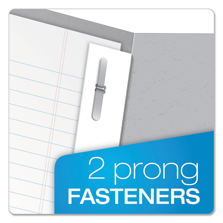 Twin-Pocket Folders with 3 Fasteners, 0.5" Capacity, 11 x 8.5, Gray, 25/Box