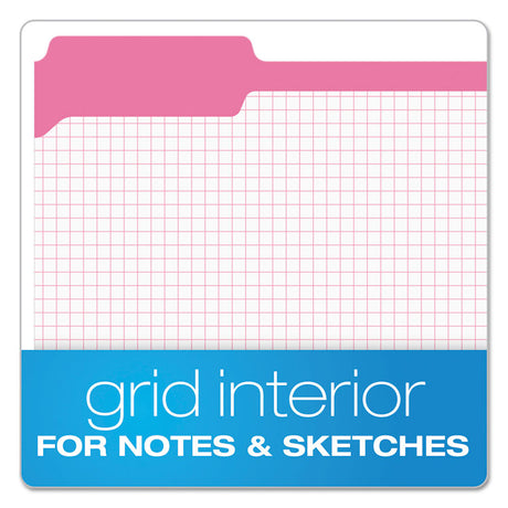 Double-Ply Reinforced Top Tab Colored File Folders, 1/3-Cut Tabs: Assorted, Letter Size, 0.75" Expansion, Pink, 100/Box