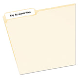 Removable File Folder Labels with Sure Feed Technology, 0.66 x 3.44, White, 7/Sheet, 36 Sheets/Pack