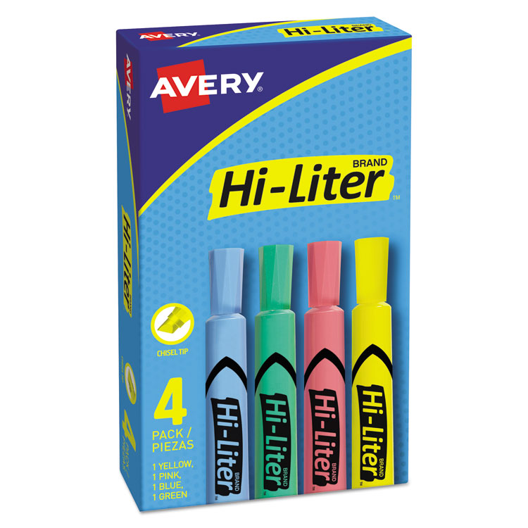 HI-LITER Desk-Style Highlighters, Assorted Ink Colors, Chisel Tip, Assorted Barrel Colors, 4/Set HI-LITER Desk-Style Highlighters, Assorted Ink Colors, Chisel Tip, Assorted Barrel Colors, 4/Set