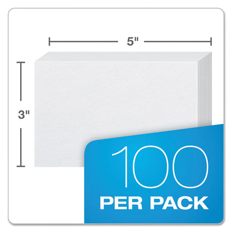 Unruled Index Cards, 3 x 5, White, 100/Pack