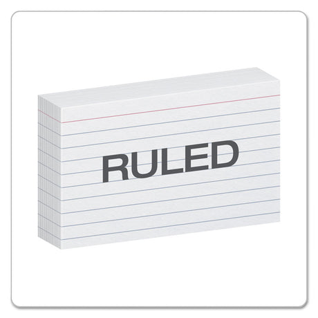 Ruled Index Cards, 3 x 5, White, 100/Pack