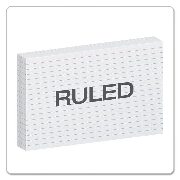 Ruled Index Cards, 5 x 8, White, 100/Pack