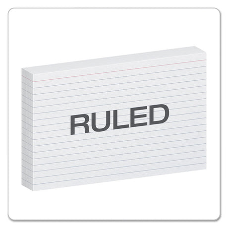 Ruled Index Cards, 5 x 8, White, 100/Pack