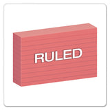 Ruled Index Cards, 3 x 5, Cherry, 100/Pack