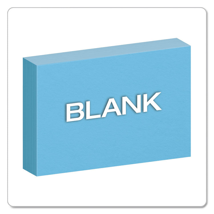 Unruled Index Cards, 4 x 6, Blue, 100/Pack