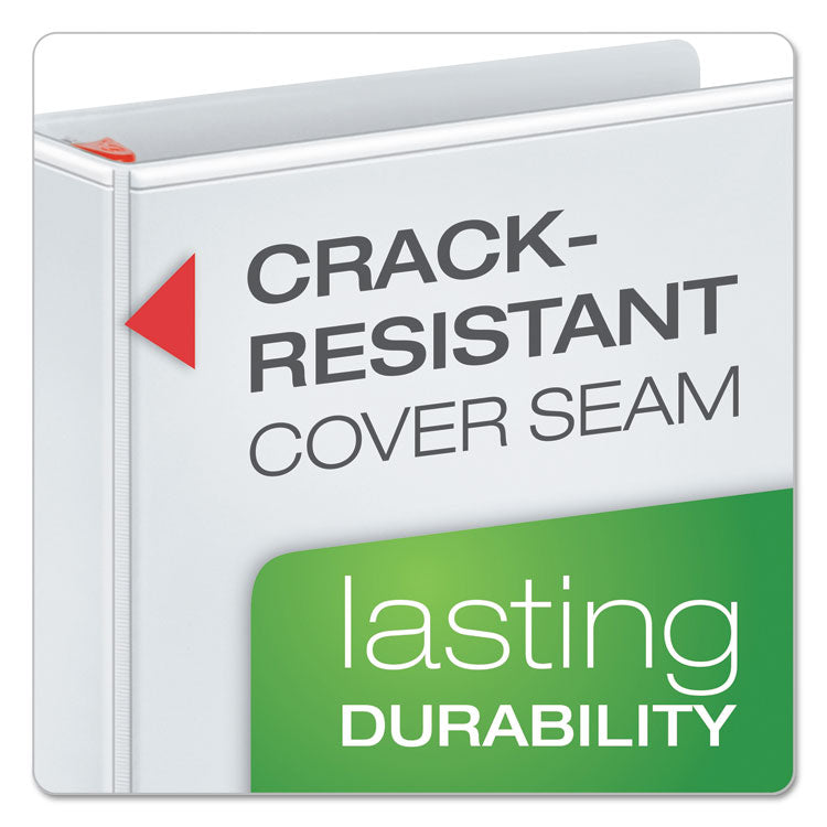 XtraLife ClearVue Non-Stick Locking Slant-D Ring Binder, 3 Rings, 1" Capacity, 11 x 8.5, White