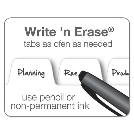 Write  n Erase Tabloid Index Dividers, 5-Tab, 11 x 17, White, 1 Set