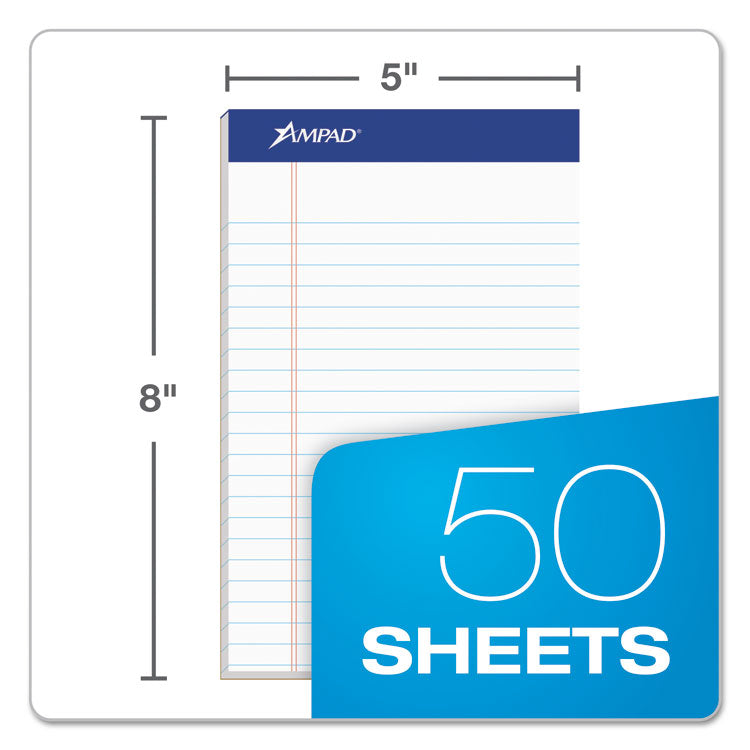 Recycled Writing Pads, Narrow Rule, Politex Green Kelsu Headband, 50 White 5 x 8 Sheets, Dozen