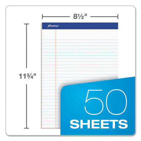 Recycled Writing Pads, Wide/Legal Rule, Politex Green Kelsu Headband, 50 White 8.5 x 11.75 Sheets, Dozen