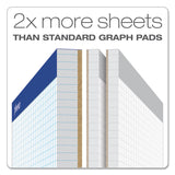 Quad Double Sheet Pad, Quadrille Rule (4 sq/in), 100 White 8.5 x 11.75 Sheets