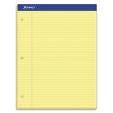 Double Sheet Pads, Medium/College Rule, 100 Canary-Yellow 8.5 x 11.75 Sheets