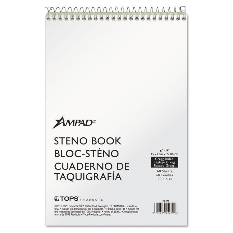 Steno Pads, Gregg Rule, Tan Cover, 60 Green-Tint 6 x 9 Sheets