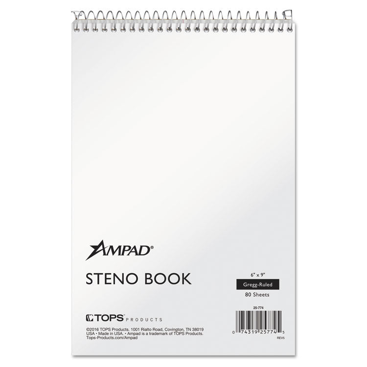 Steno Pads, Gregg Rule, Tan Cover, 80 White 6 x 9 Sheets