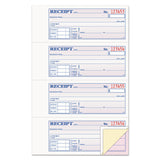 Receipt Book, Three-Part Carbonless, 7.19 x 2.75, 4 Forms/Sheet, 100 Forms Total