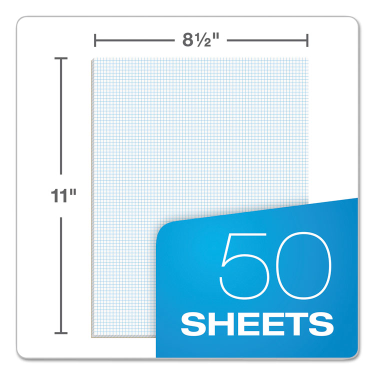 Quadrille Pads, Quadrille Rule (8 sq/in), 50 White 8.5 x 11 Sheets