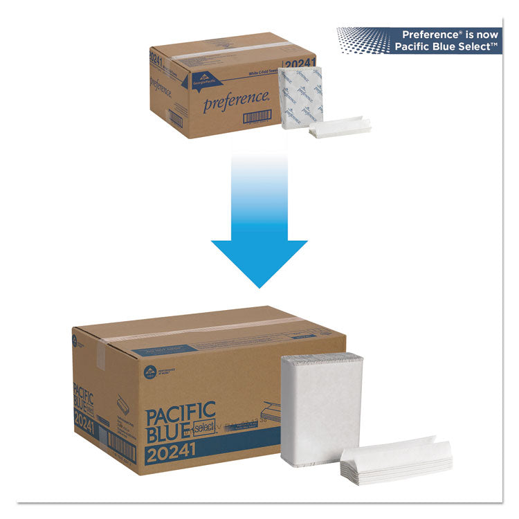 Pacific Blue Select C-Fold Paper Towel, 1-Ply, 10.1 x 10.1, White, 200/Pack, 12 Packs/Carton