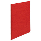 Pressboard Report Cover with Tyvek Reinforced Hinge, Two-Piece Prong Fastener, 3" Capacity, 8.5 x 11, Red/Red