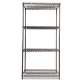 Wire Shelving Starter Kit, Four-Shelf, 36w x 24d x 72h, Black Anthracite