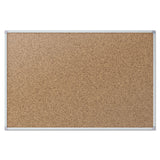 Cork Bulletin Board, 36 x 24, Tan Surface, Silver Aluminum Frame