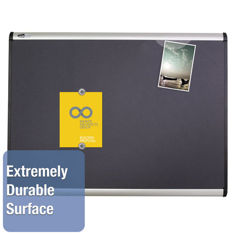 Prestige Plus Magnetic Fabric Bulletin Boards, 48 x 36, Gray Surface, Silver Aluminum Frame