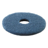 Scrubbing Floor Pads, 16" Diameter, Blue, 5/Carton