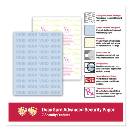 Medical Security Papers, 24 lb Bond Weight, 8.5 x 11, Blue, 500/Ream