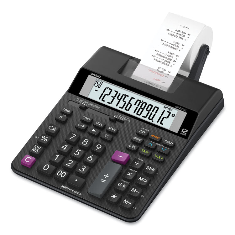 HR200RC Printing Calculator, Black/Red Print, 2.4 Lines/Sec