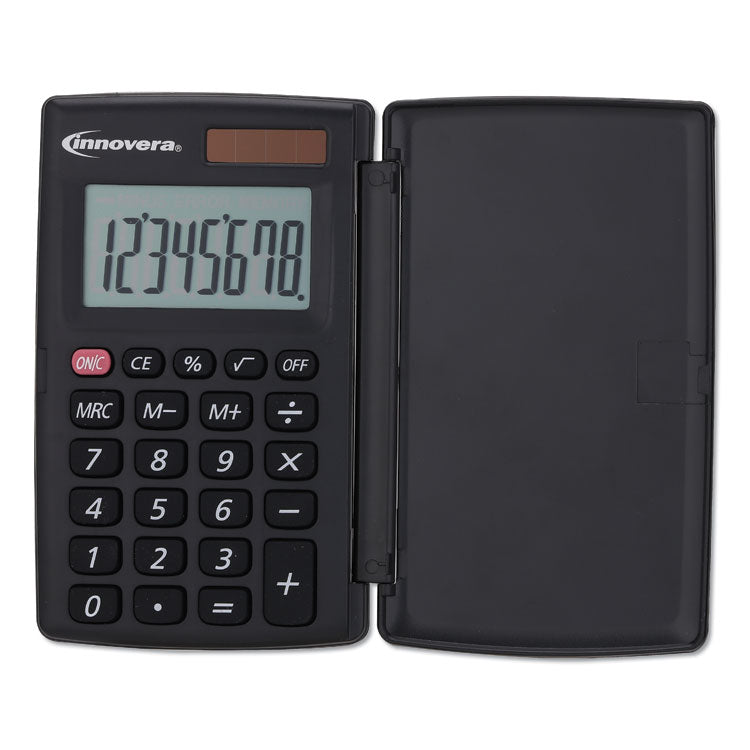 15921 Pocket Calculator with Hard Shell Flip Cover, 8-Digit LCD