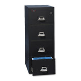 Insulated Vertical File, 1-Hour Fire Protection, 4 Letter-Size File Drawers, Black, 17.75" x 25" x 52.75"