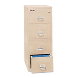 Insulated Vertical File, 1-Hour Fire Protection, 4 Legal-Size File Drawers, Parchment, 20.81" x 31.56" x 52.75"