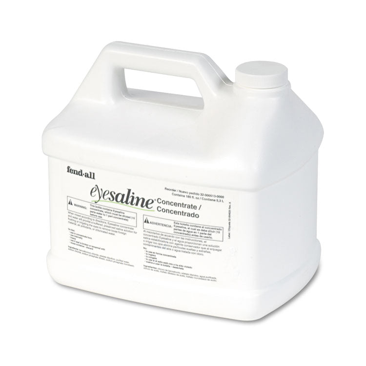 Fendall Eyesaline Stream II Eyewash Station Refill, 180 oz Bottle, 4/Carton