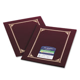 Certificate/Document Cover, 12.5 x 9.75, Burgundy, 6/Pack