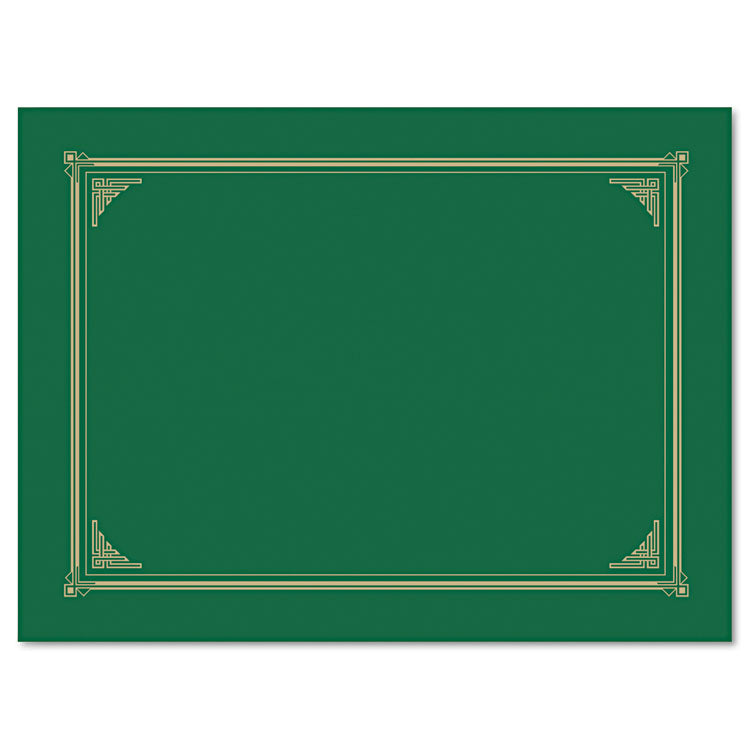 Certificate/Document Cover, 12.5 x 9.75, Green, 6/Pack