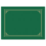 Certificate/Document Cover, 12.5 x 9.75, Green, 6/Pack