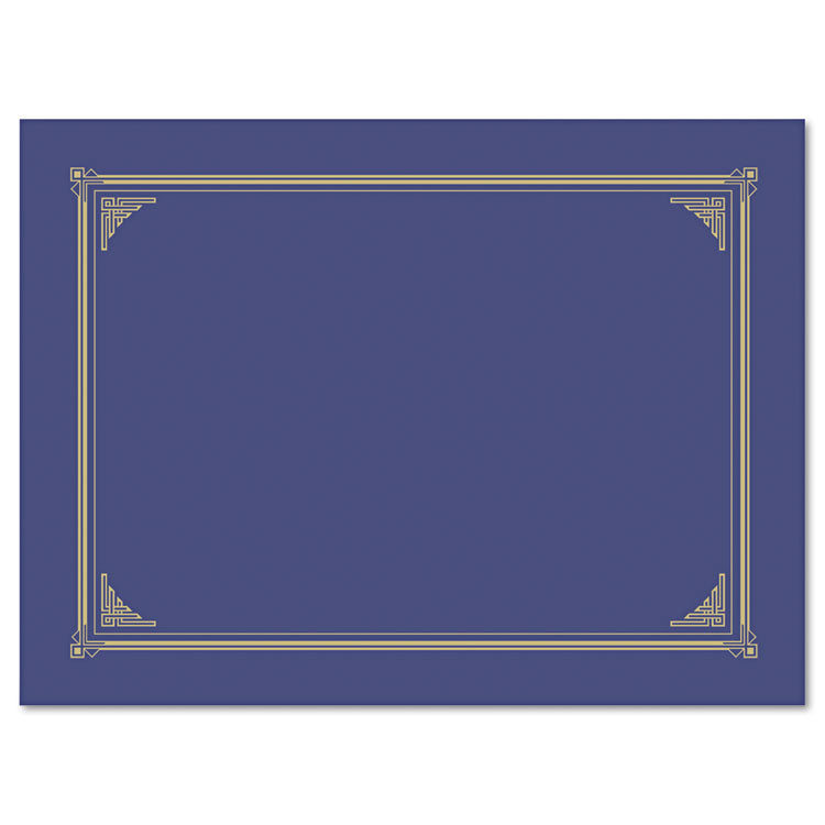 Certificate/Document Cover, 12.5 x 9.75, Metallic Blue, 6/Pack