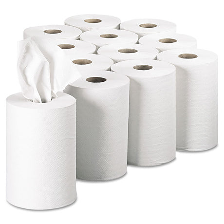 Pacific Blue Basic Nonperforated Paper Towels, 1-Ply, 7.88" x 350 ft, White, 12 Rolls/Carton