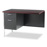 34000 Series "L" Workstation Return, Left, 42w x 24d x 29.5h, Mahogany/Charcoal