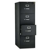 510 Series Vertical File, 4 Legal-Size File Drawers, Black, 18.25" x 25" x 52"