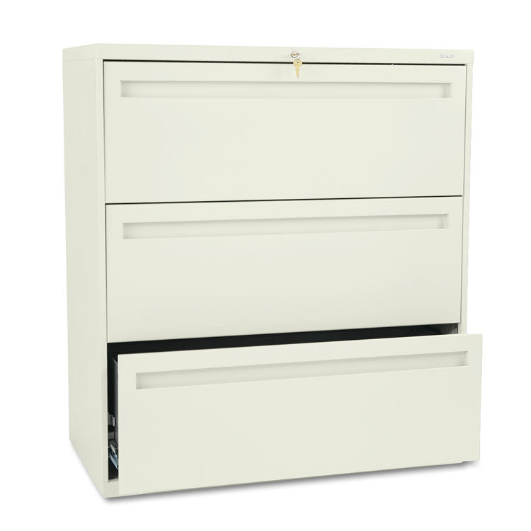 Brigade 700 Series Lateral File, 3 Legal/Letter-Size File Drawers, Putty, 36" x 18" x 39.13"