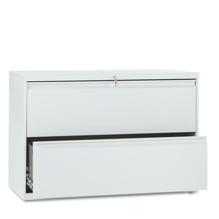 Brigade 800 Series Lateral File, 2 Legal/Letter-Size File Drawers, Light Gray, 42" x 18" x 28"