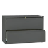 Brigade 800 Series Lateral File, 2 Legal/Letter-Size File Drawers, Charcoal, 42" x 18" x 28"