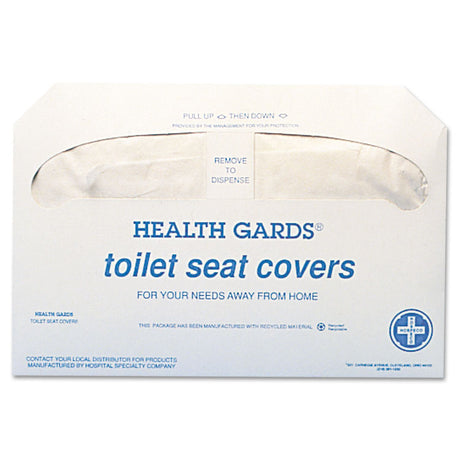 Health Gards Toilet Seat Covers, 14.25 x 16.5, White, 250 Covers/Pack, 20 Packs/Carton