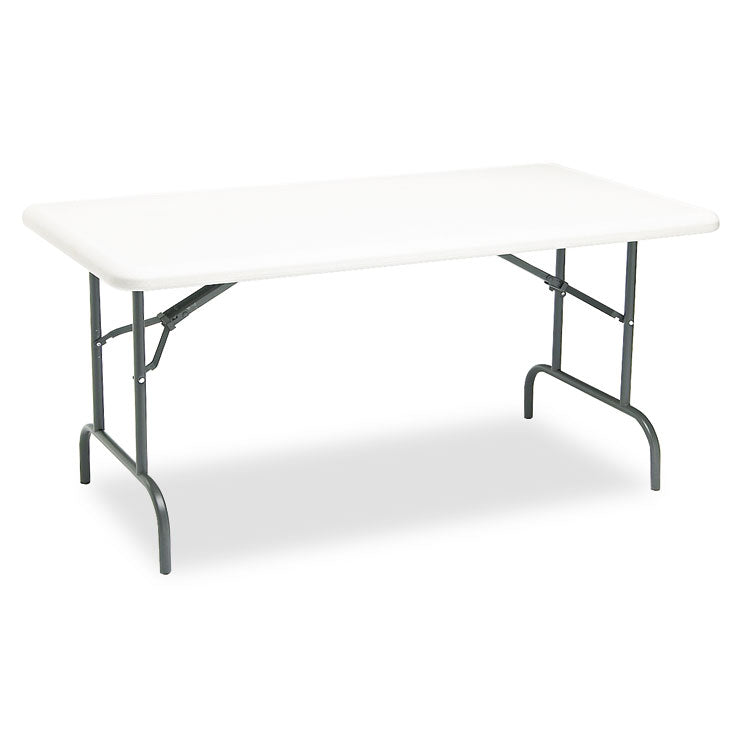 IndestrucTable Industrial Folding Table, Rectangular, 60  x 30  x 29 , Platinum