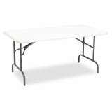 IndestrucTable Industrial Folding Table, Rectangular, 60  x 30  x 29 , Platinum