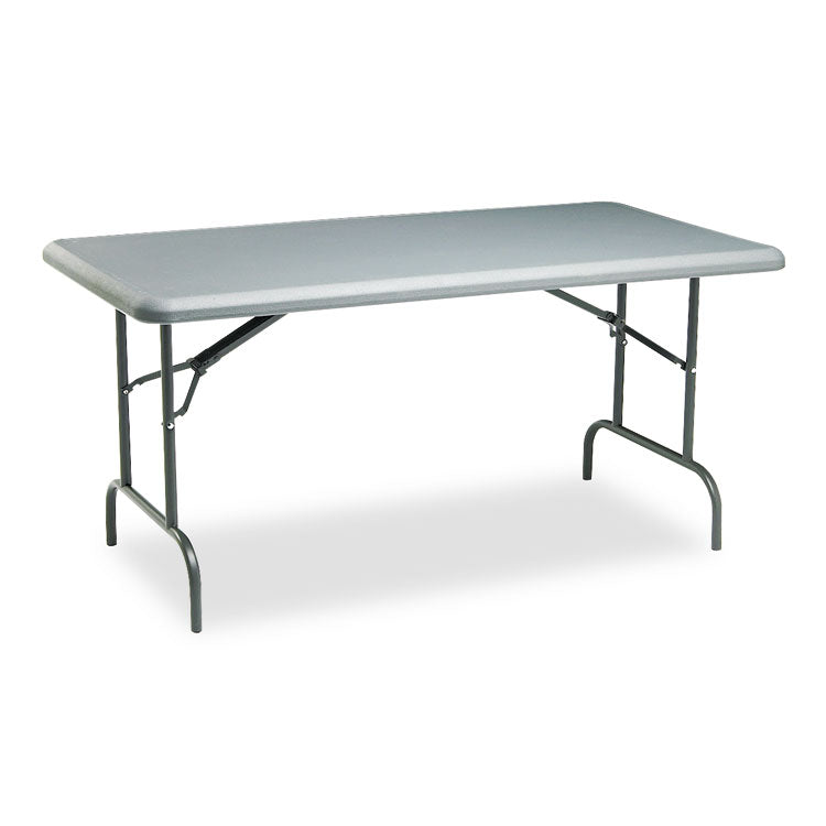 IndestrucTable Industrial Folding Table, Rectangular, 60  x 30  x 29 , Charcoal