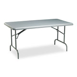 IndestrucTable Industrial Folding Table, Rectangular, 60  x 30  x 29 , Charcoal